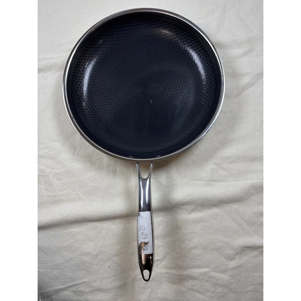 HexClad 12 Inch Hybrid Nonstick Frying Pan Skillet Stainless Steel without Lid